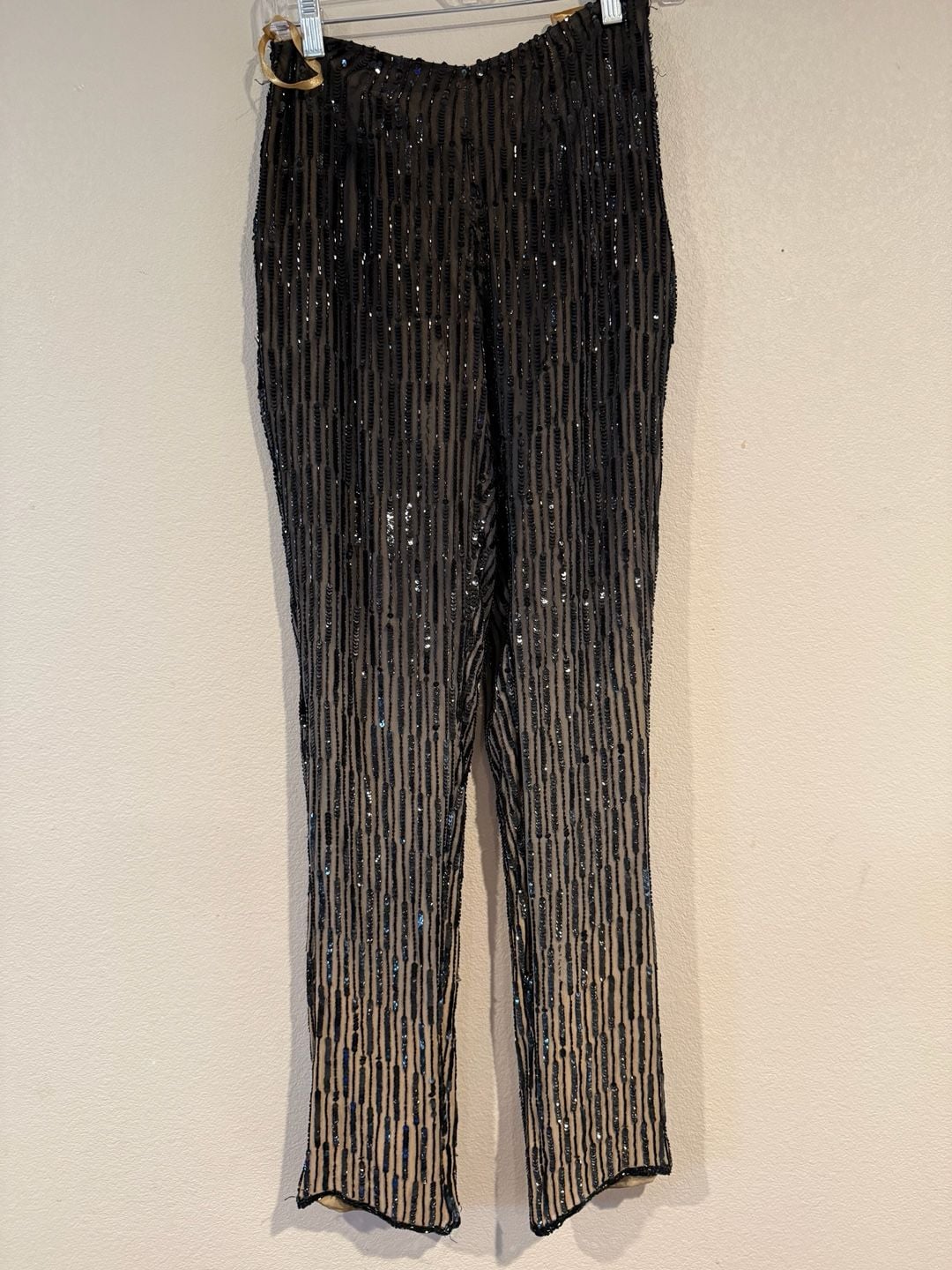 Cache Silk Vintage Women's Black Sequin Beaded Pants Sz.XS 6