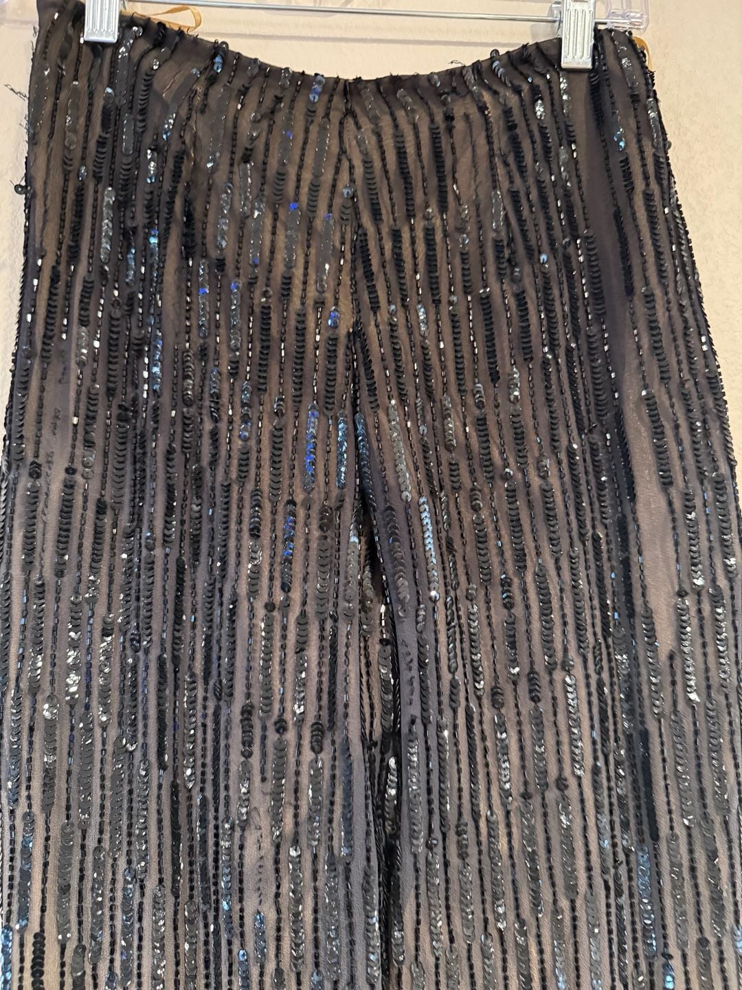 Cache Silk Vintage Women's Black Sequin Beaded Pants Sz.XS 7