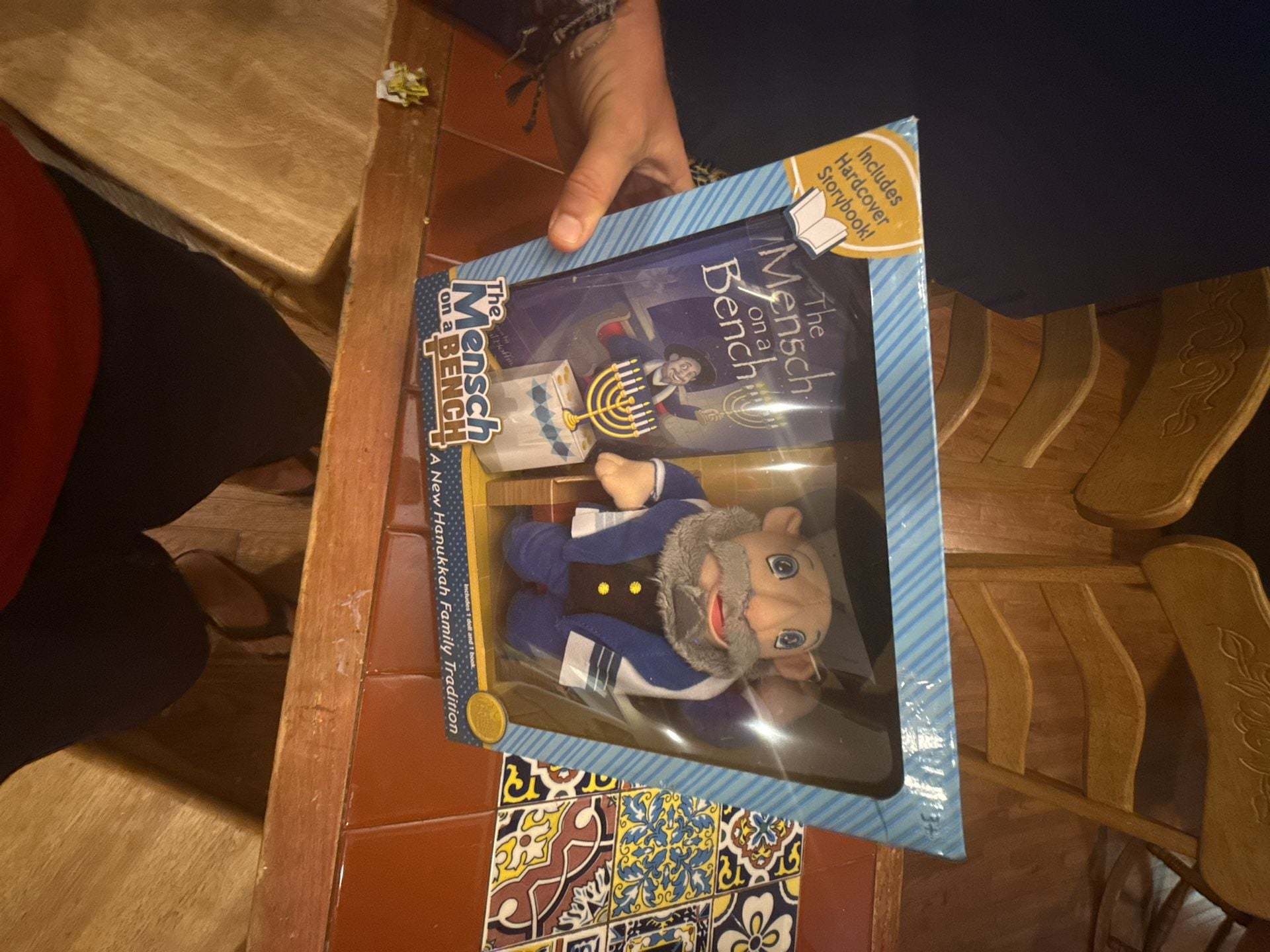 The Mensch on a Bench Hanukkah Family Tradition Plush Doll and Hardcover Book Set 1