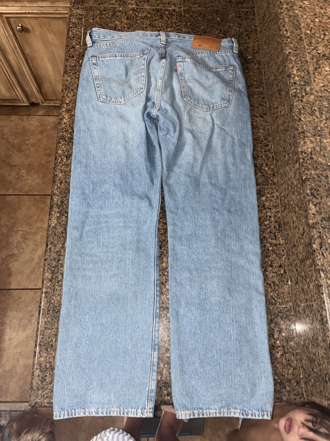 Levi's 501 Original Fit Button Fly Straight Leg Jeans Light Wash W34 L30 2