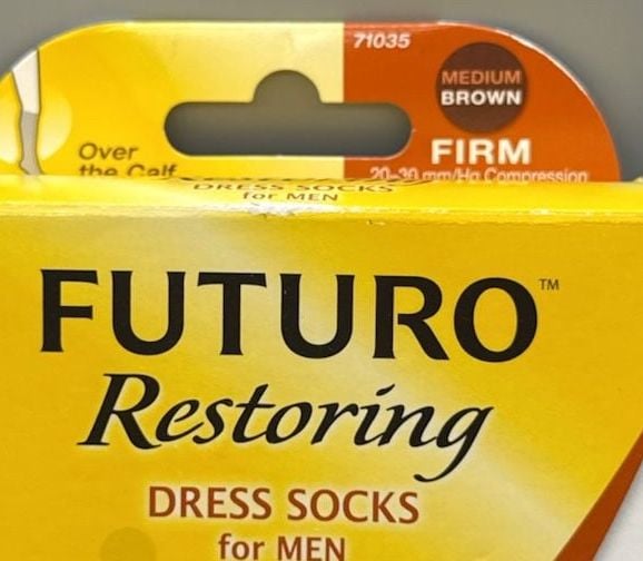 Futuro Mens Dress Socks Firm Compression 20-30 mmHg Medium RARE Brown 71035 HTF 3