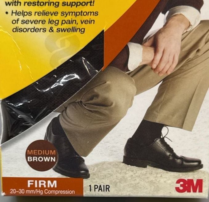 Futuro Mens Dress Socks Firm Compression 20-30 mmHg Medium RARE Brown 71035 HTF 5