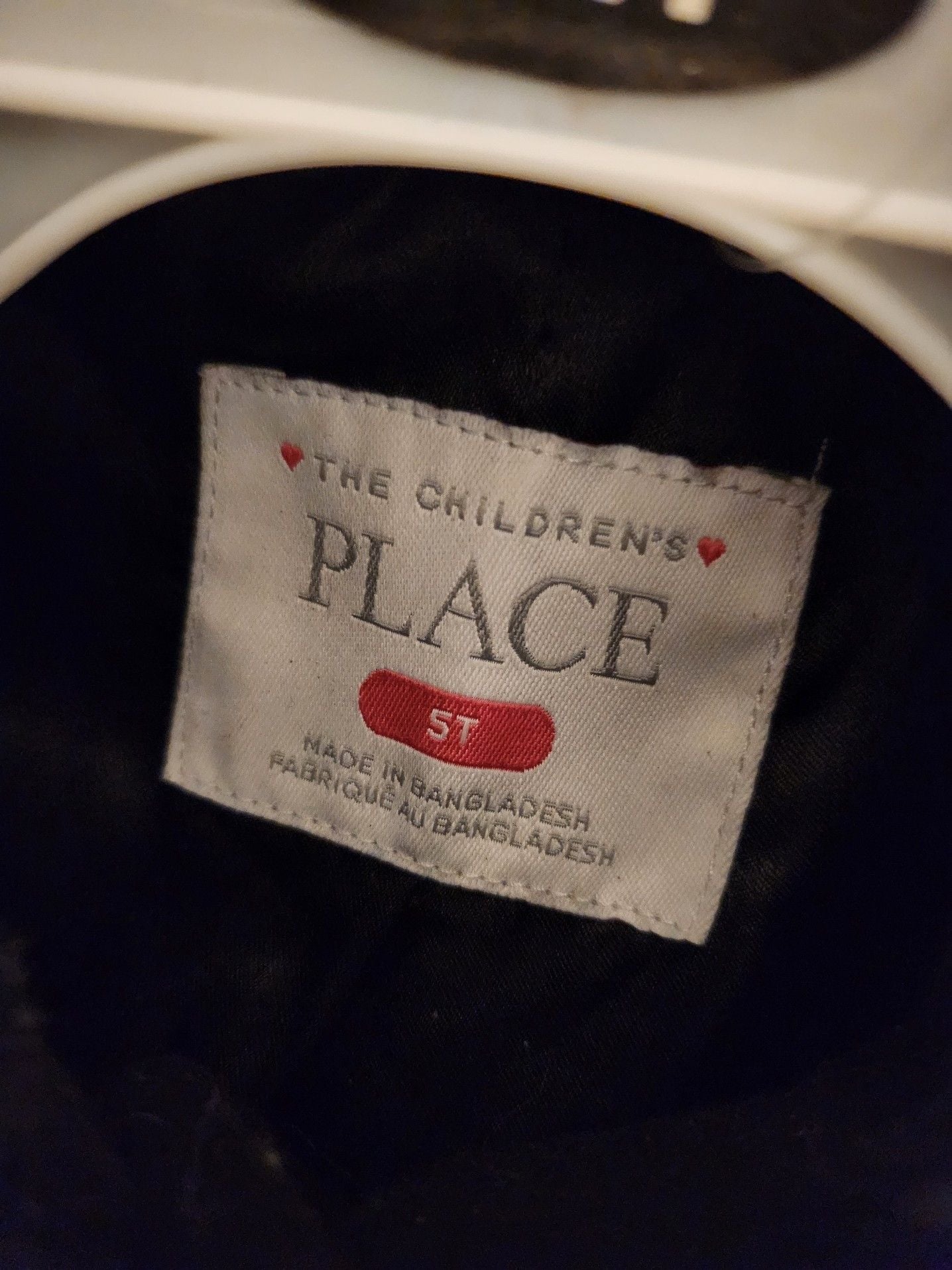 The Children's Place Girls Black Faux Fur Collar Coat, Size 5T 1