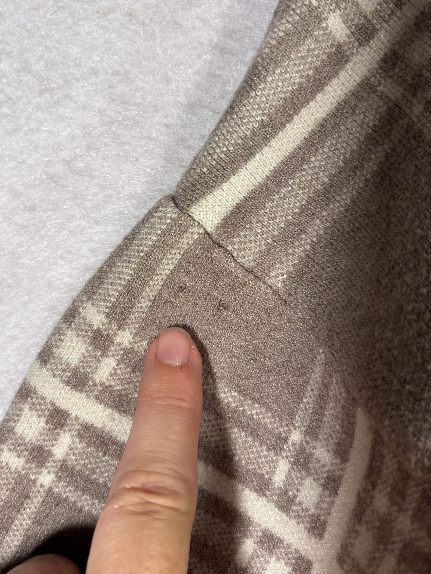 Max Studio Woman Plaid Long Sleeve Polo Sweater Brown/Cream Size 3X 7