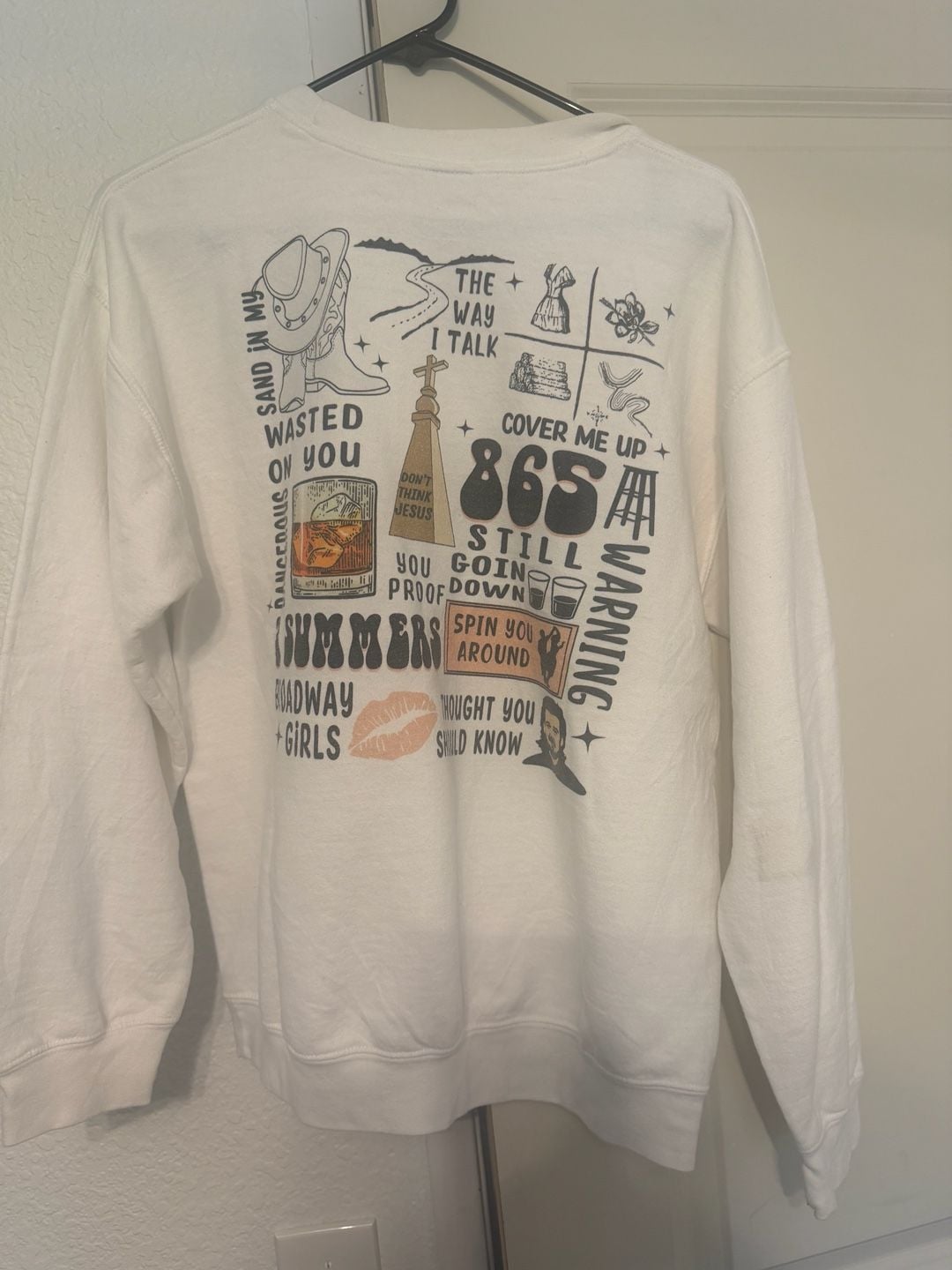 Morgan Wallen Western Graphic Crewneck Sweatshirt with Song Titles 3
