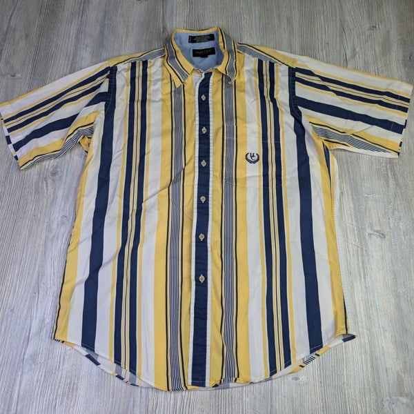 Hunt Club Collection Men's Short Sleeve Button-Down Striped Shirt M/M