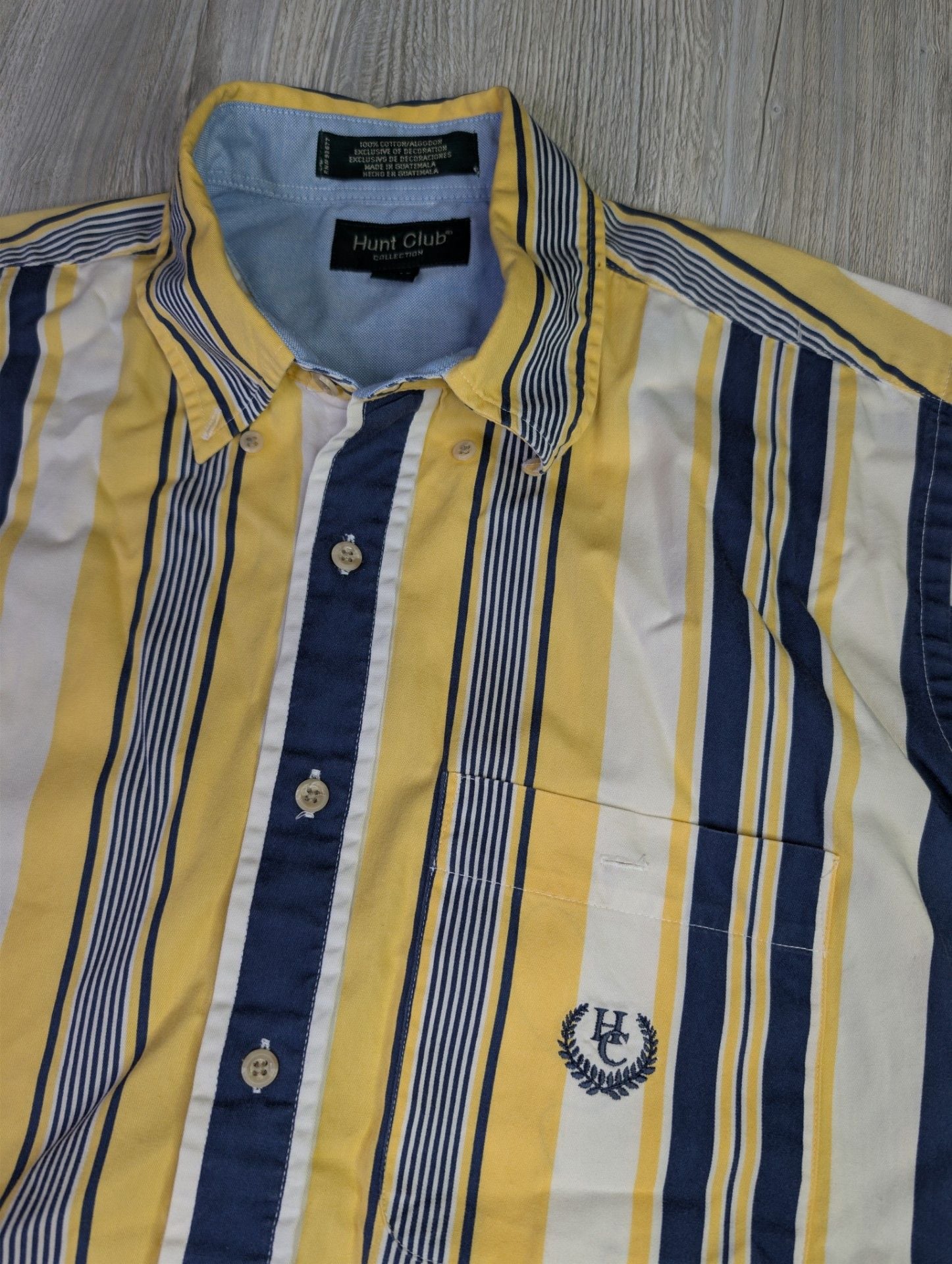 Hunt Club Collection Men's Short Sleeve Button-Down Striped Shirt M/M 3