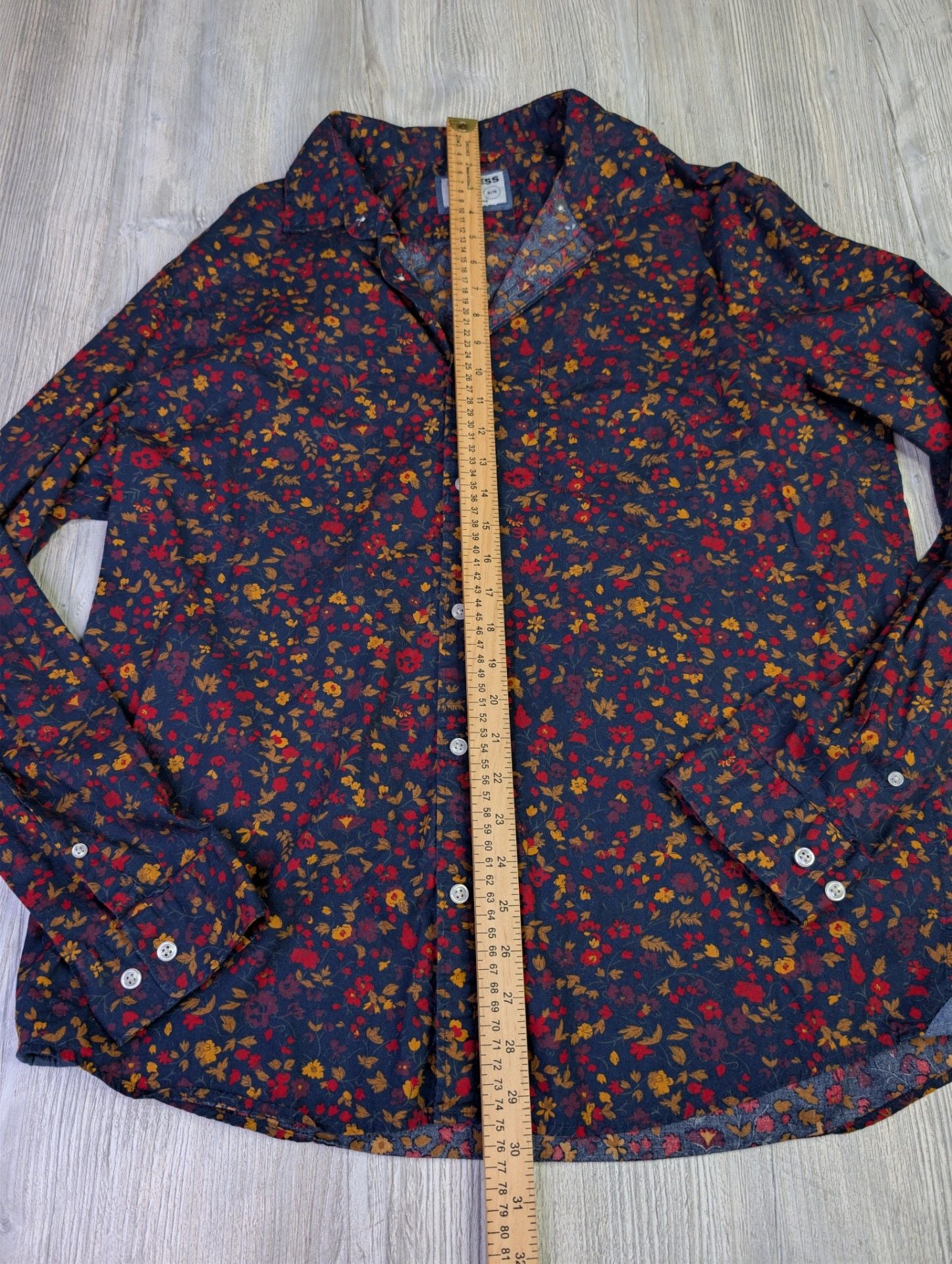 Express Slim Fit Soft Wash Floral Print Long Sleeve Button Down Shirt 4
