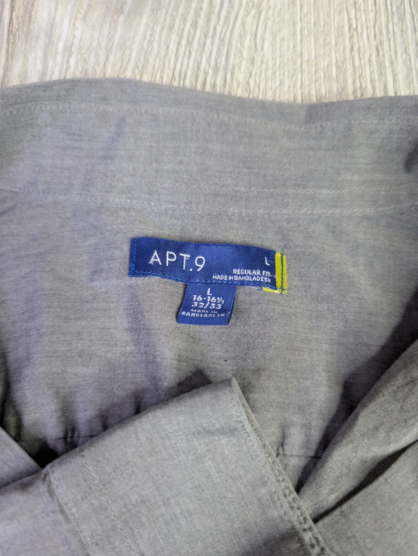 Apt. 9 Men's Long Sleeve Button Up Shirt Gray Size L 16-16.5 32/33 4
