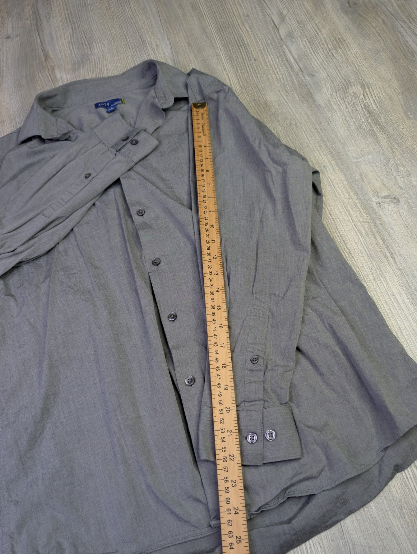 Apt. 9 Men's Long Sleeve Button Up Shirt Gray Size L 16-16.5 32/33 6
