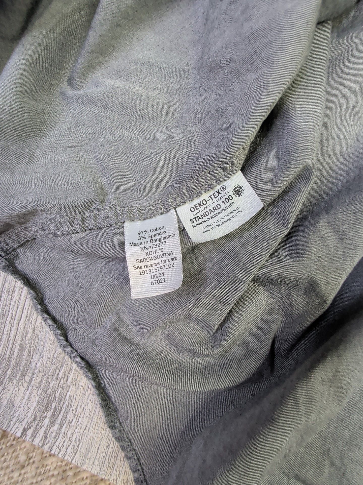 Apt. 9 Men's Long Sleeve Button Up Shirt Gray Size L 16-16.5 32/33 9