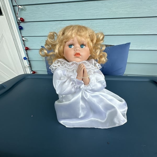 Heritage Signature Collection Kneeling Praying Angel Porcelain Doll