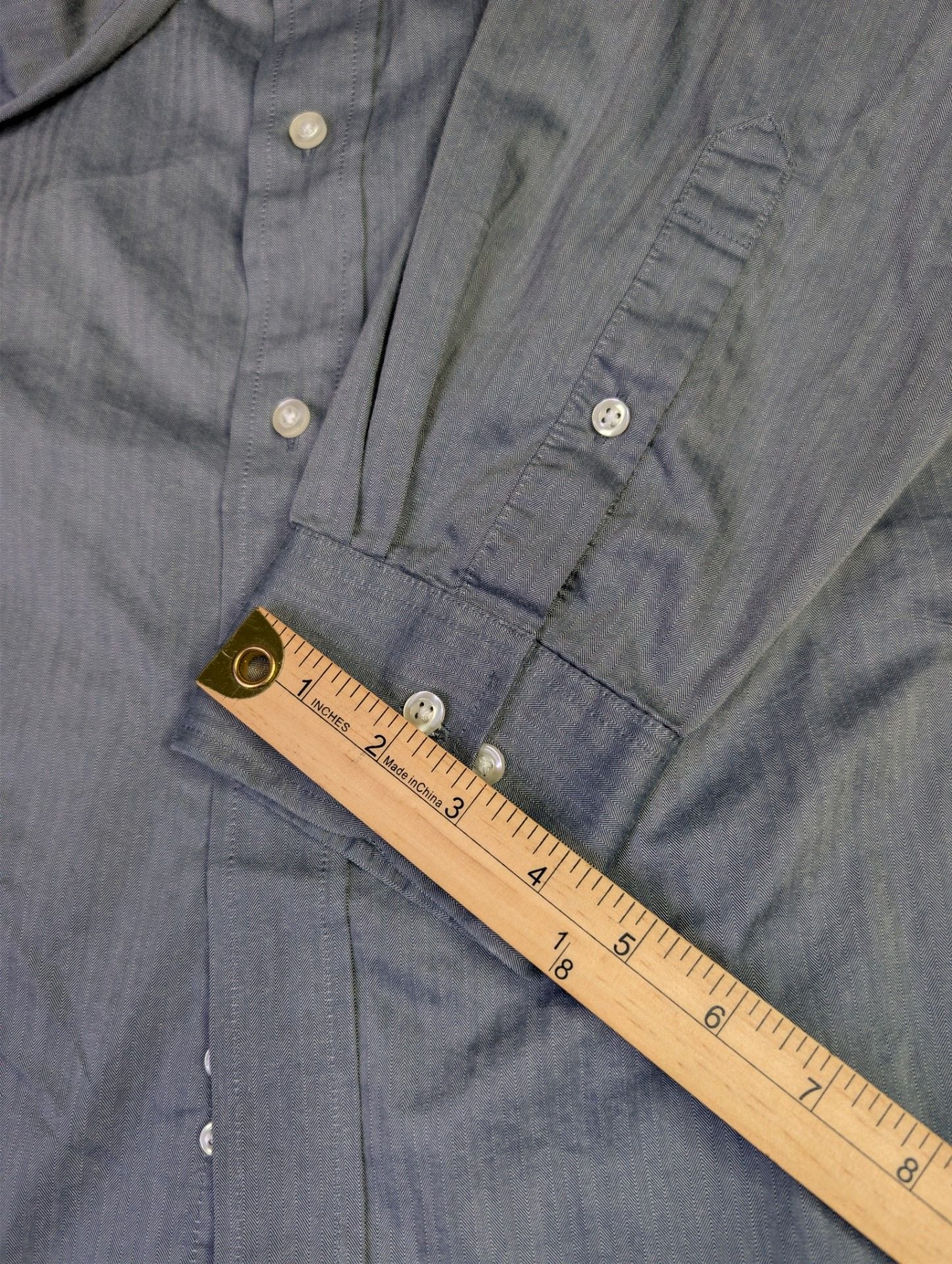 Chaps Essentials Wrinkle-Free Regular Fit Herringbone Dress Shirt Gray XXL 4