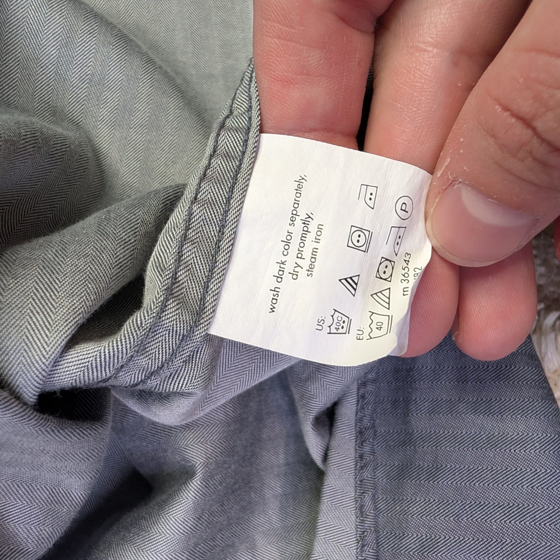 Chaps Essentials Wrinkle-Free Regular Fit Herringbone Dress Shirt Gray XXL 6