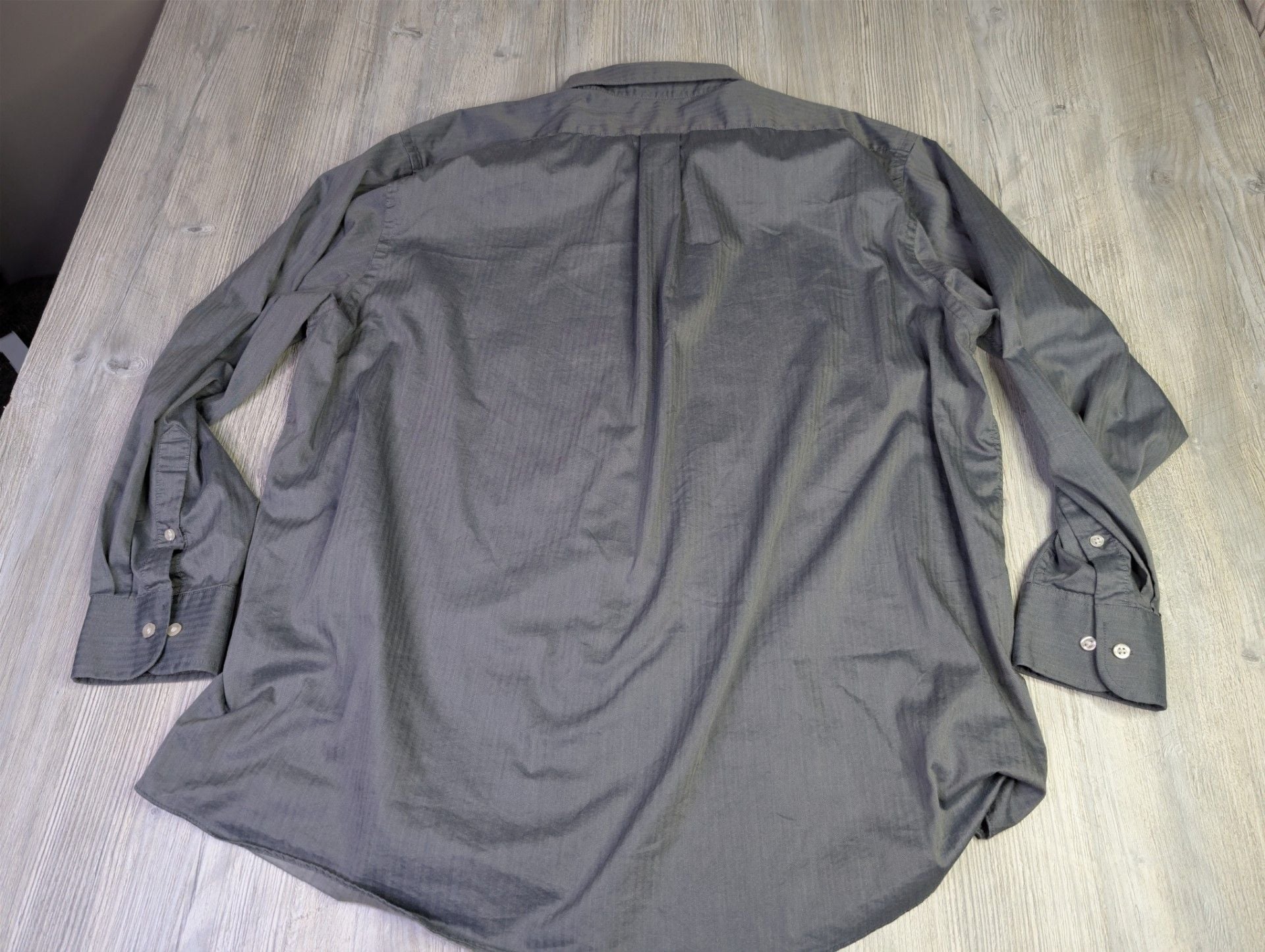 Chaps Essentials Wrinkle-Free Regular Fit Herringbone Dress Shirt Gray XXL 7