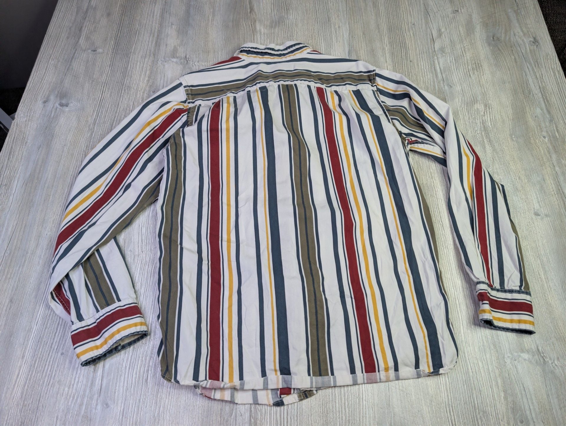 Pacsun Men's Multicolor Vertical Striped Long Sleeve Button-Down Shirt 9