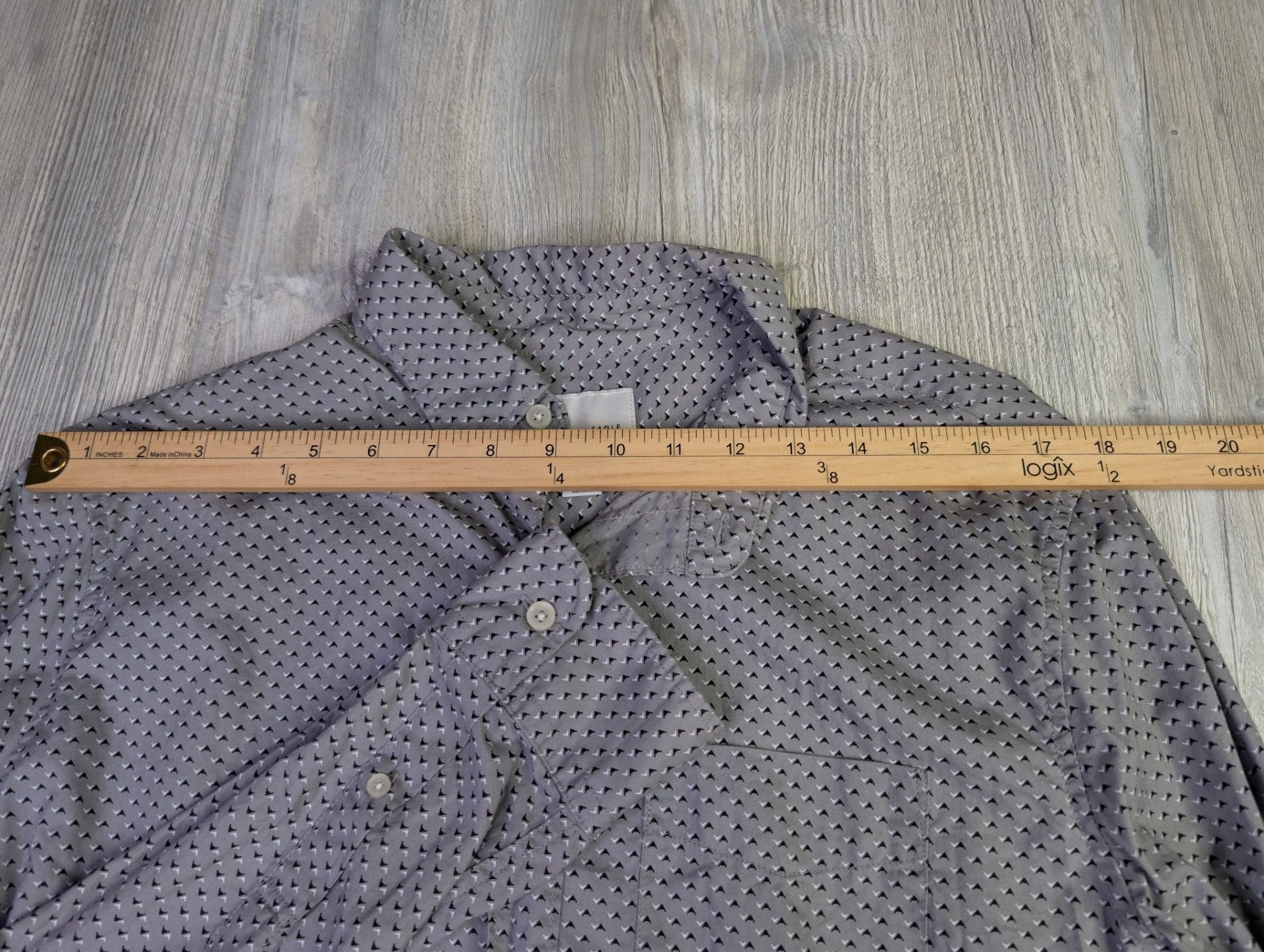 American Eagle Long Sleeve Geometric Print Button Down Shirt 7