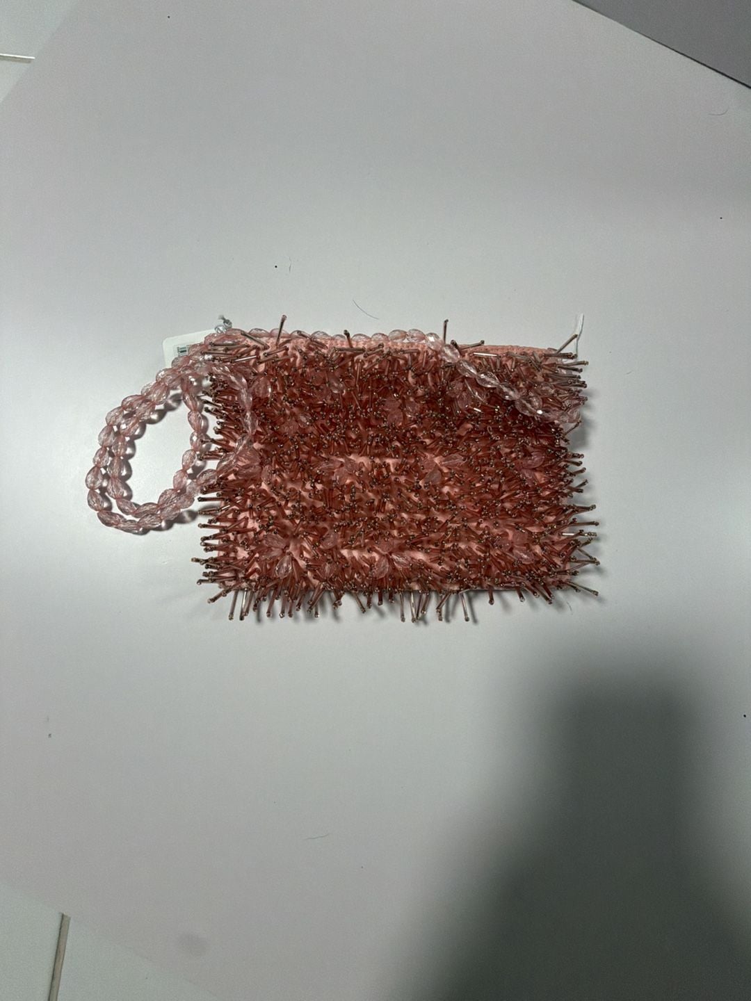 Crewcuts Pink Beaded Satin Evening Clutch Bag 1
