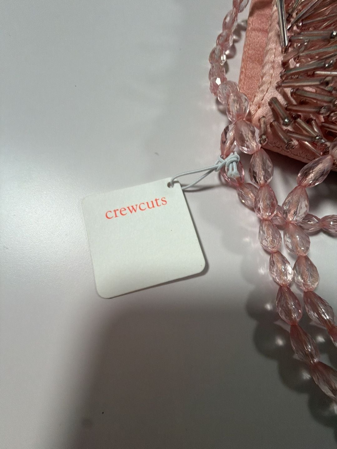Crewcuts Pink Beaded Satin Evening Clutch Bag 3