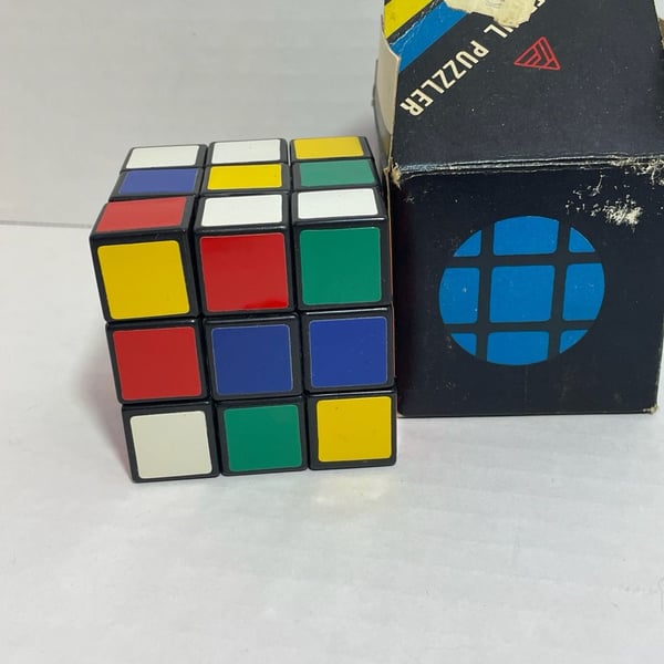 Vintage Wonderful Puzzler 3x3 Logic Puzzle Cube with Original Box