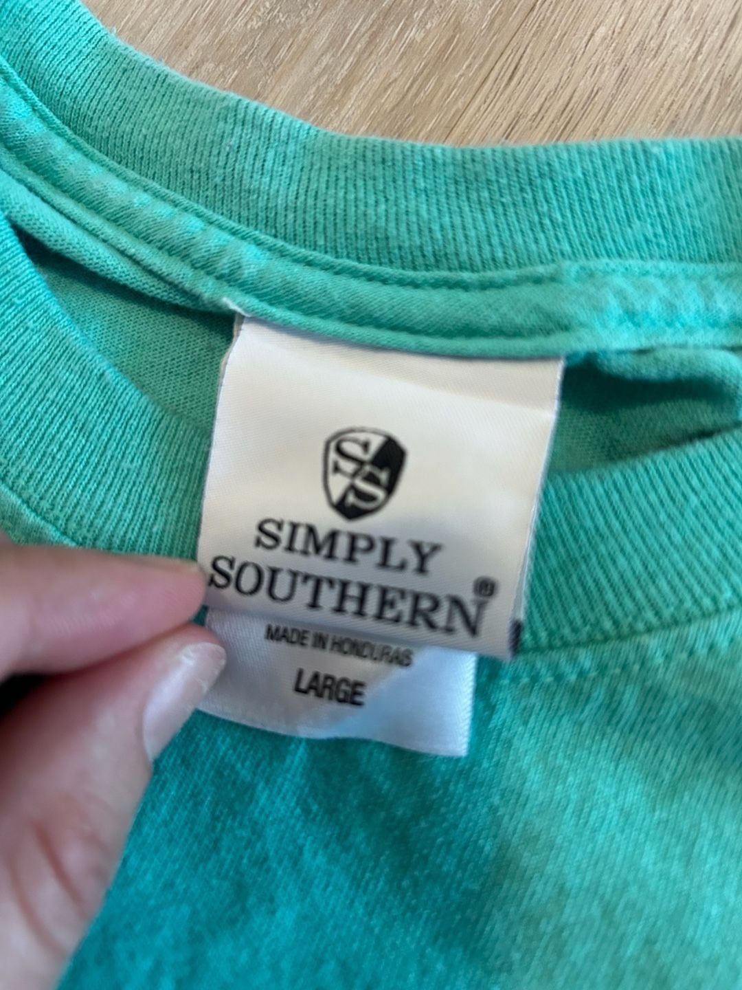 Simply Southern Jeep Hair Don't Care Long Sleeve Graphic T-Shirt Teal Large 7