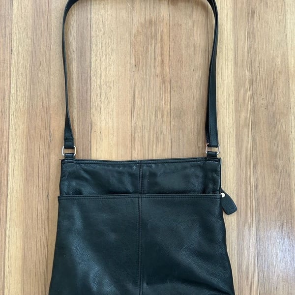 Margot Genuine Leather Black Crossbody Bag
