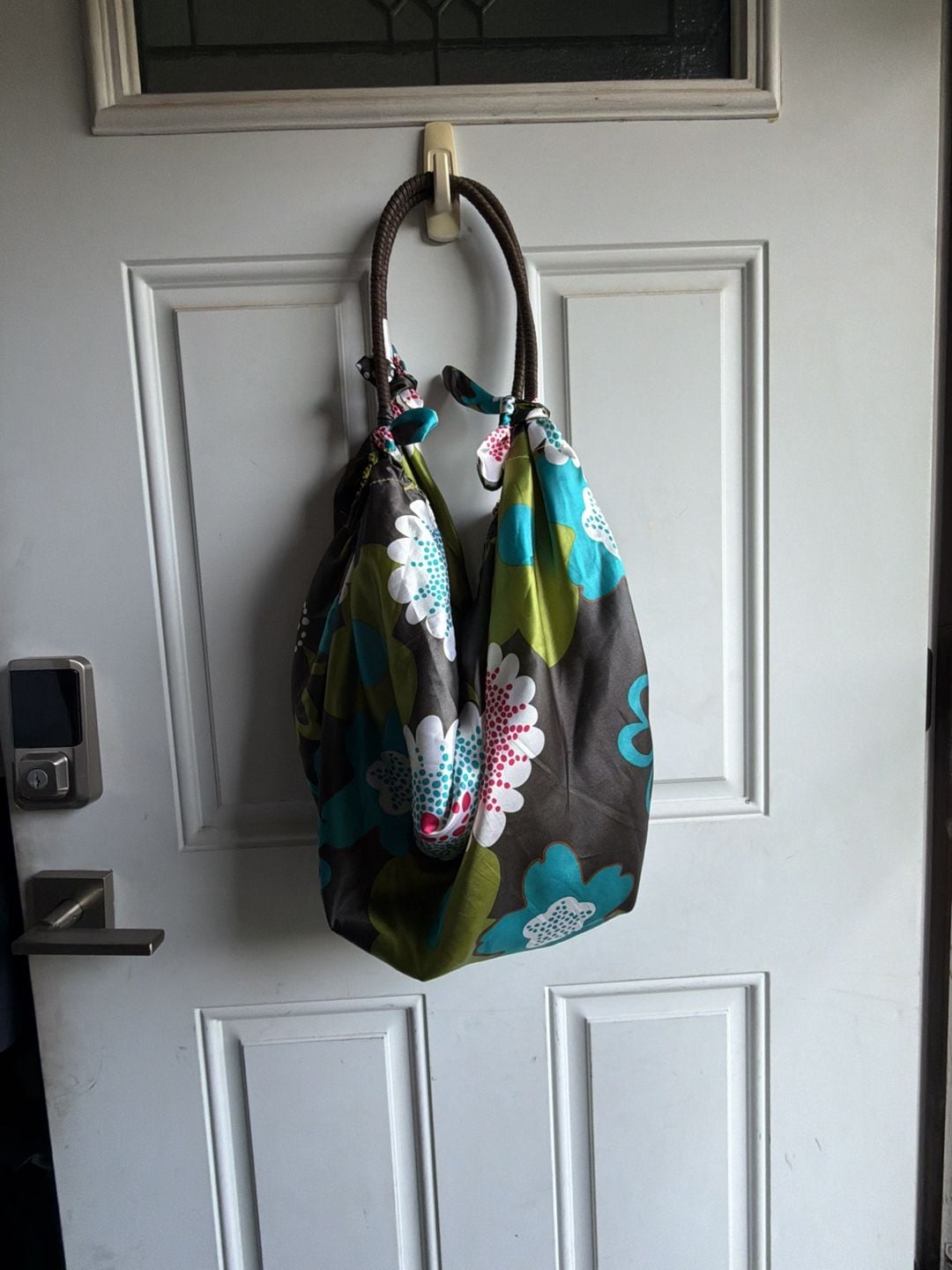 Old Navy Floral Satin Slouchy Hobo Shoulder Bag 1