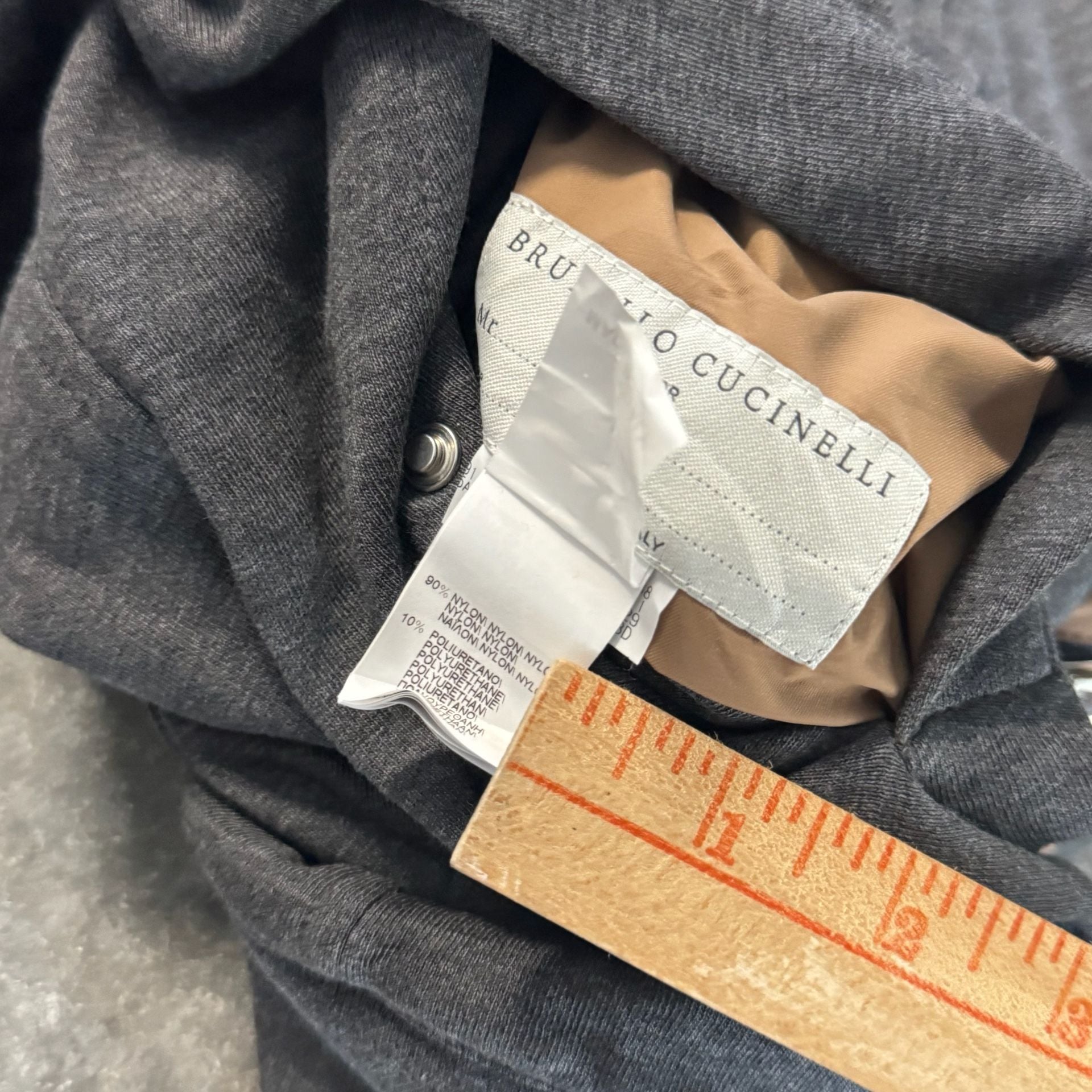 Brunello Cucinelli Reversible Full-Zip Bomber Jacket in Gray and Tan Size L 9