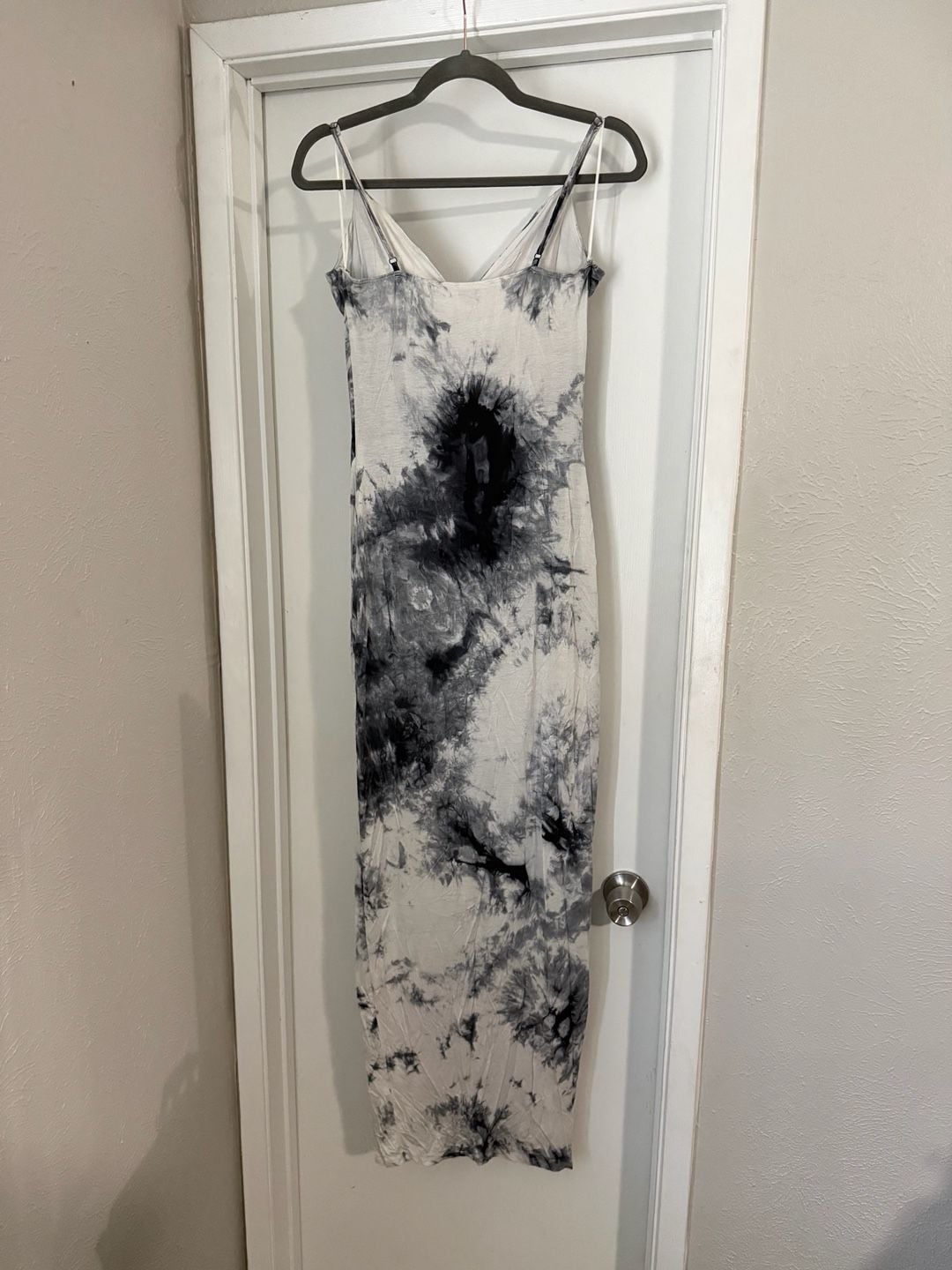 Dying For Your Love Tie Dye Maxi Dress - White/Black 7