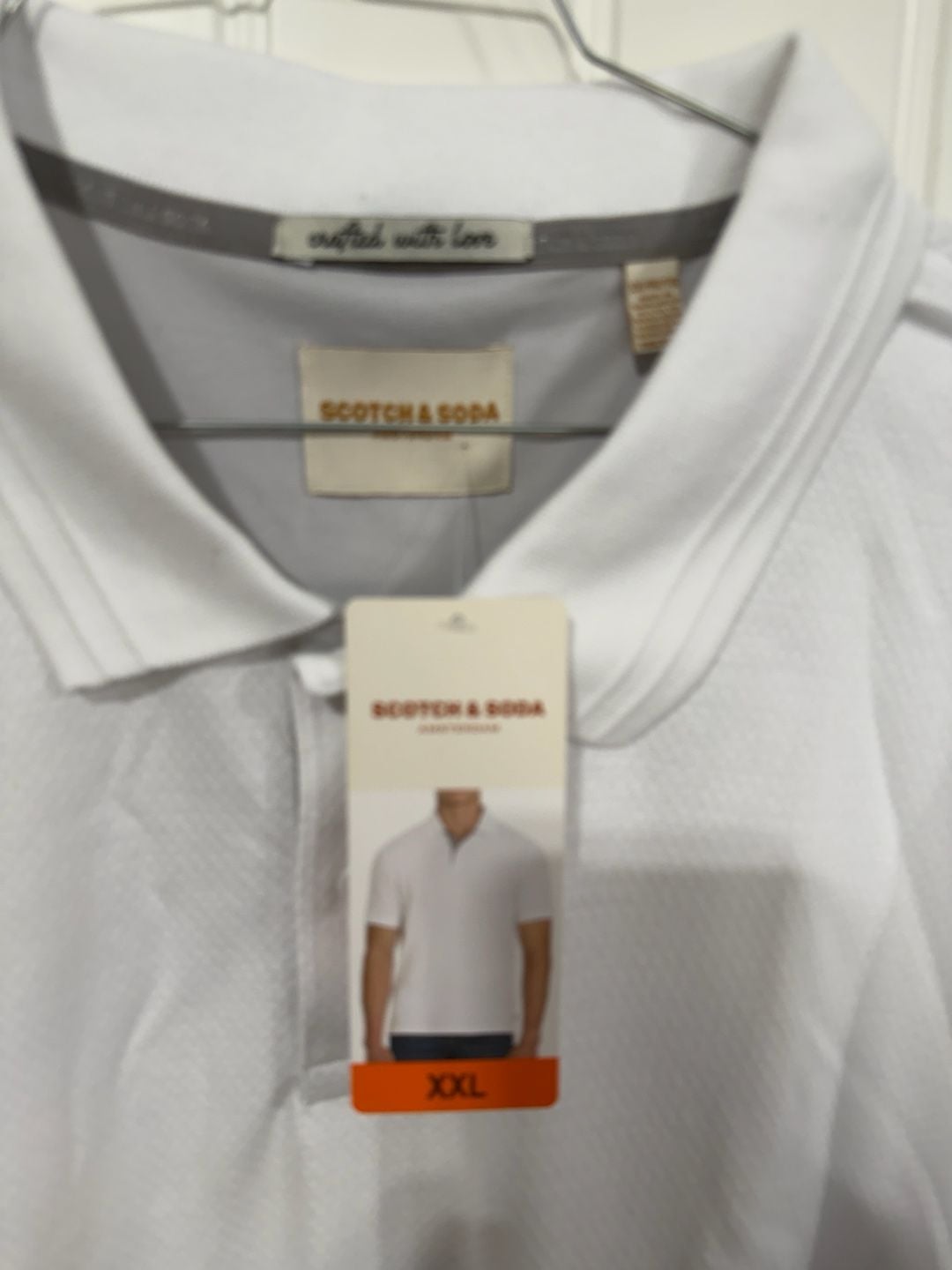Scotch & Soda Amsterdam Men's White Textured Short Sleeve Polo Shirt 2