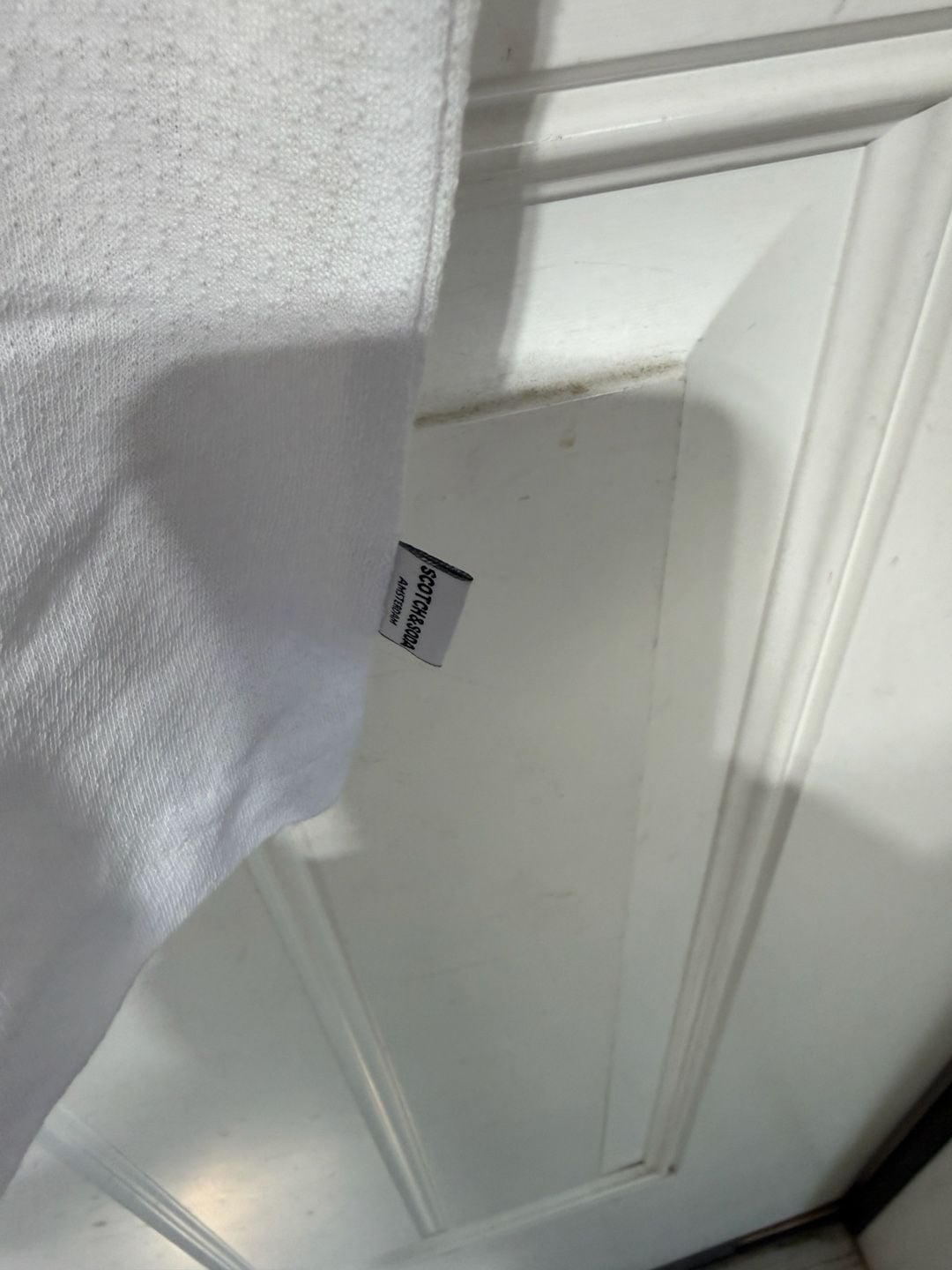 Scotch & Soda Amsterdam Men's White Textured Short Sleeve Polo Shirt 3