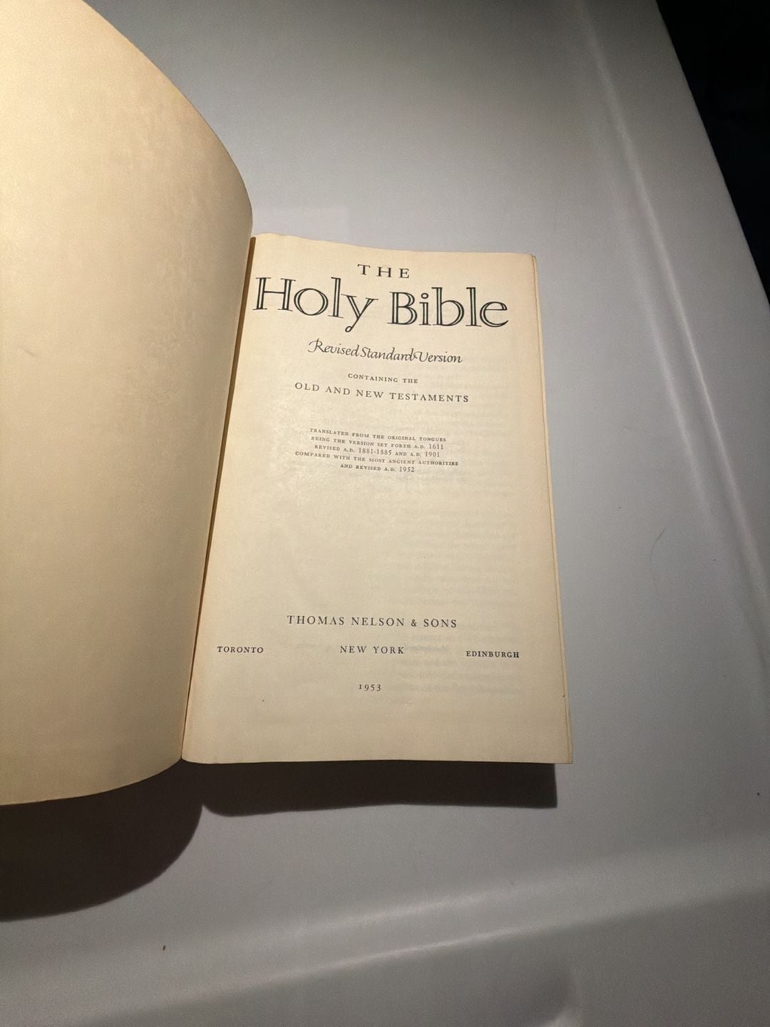 1953 The Holy Bible, Revised Standard Version, Thomas Nelson & Sons Hardcover Edition 4