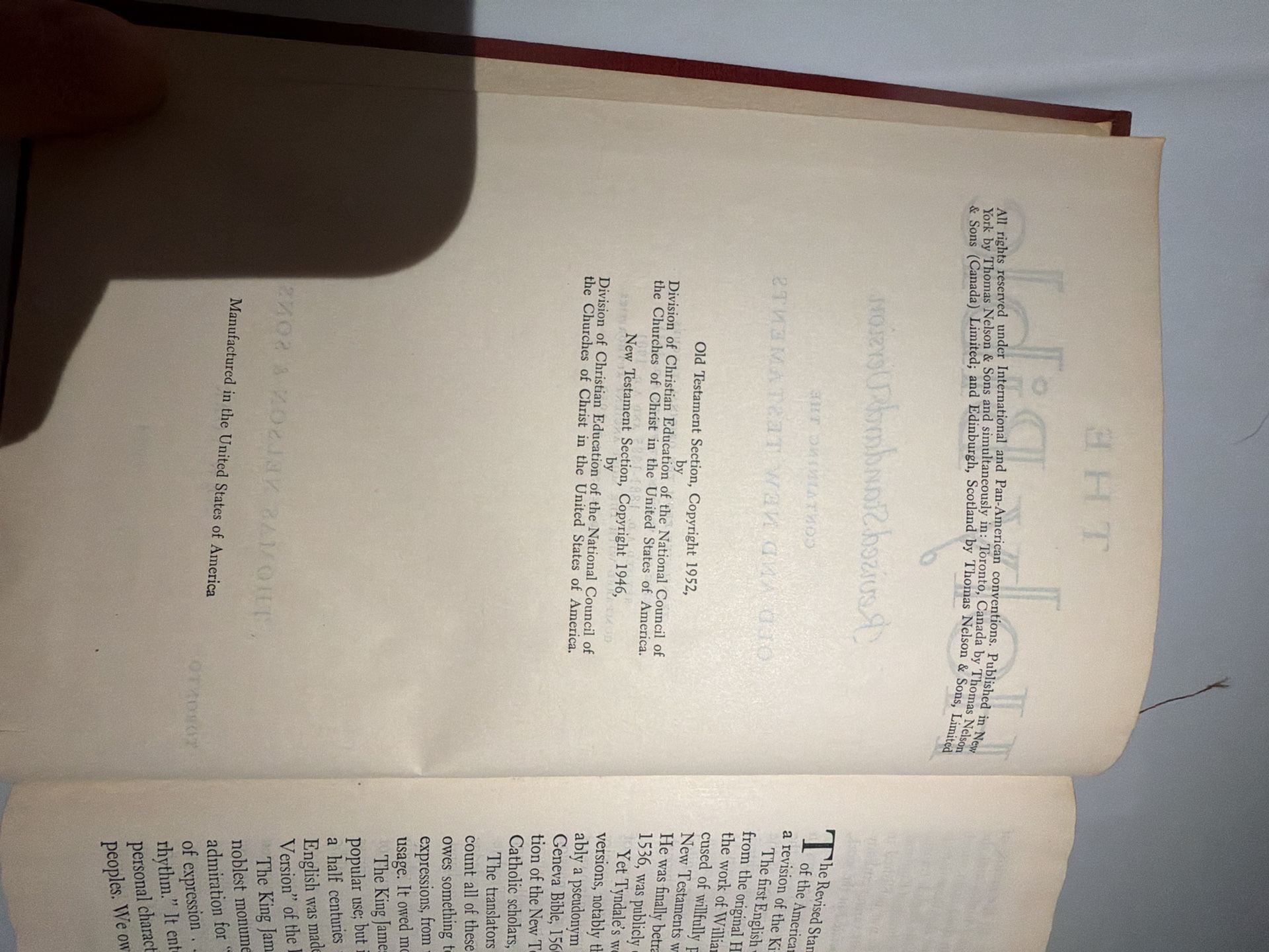 1953 The Holy Bible, Revised Standard Version, Thomas Nelson & Sons Hardcover Edition 5