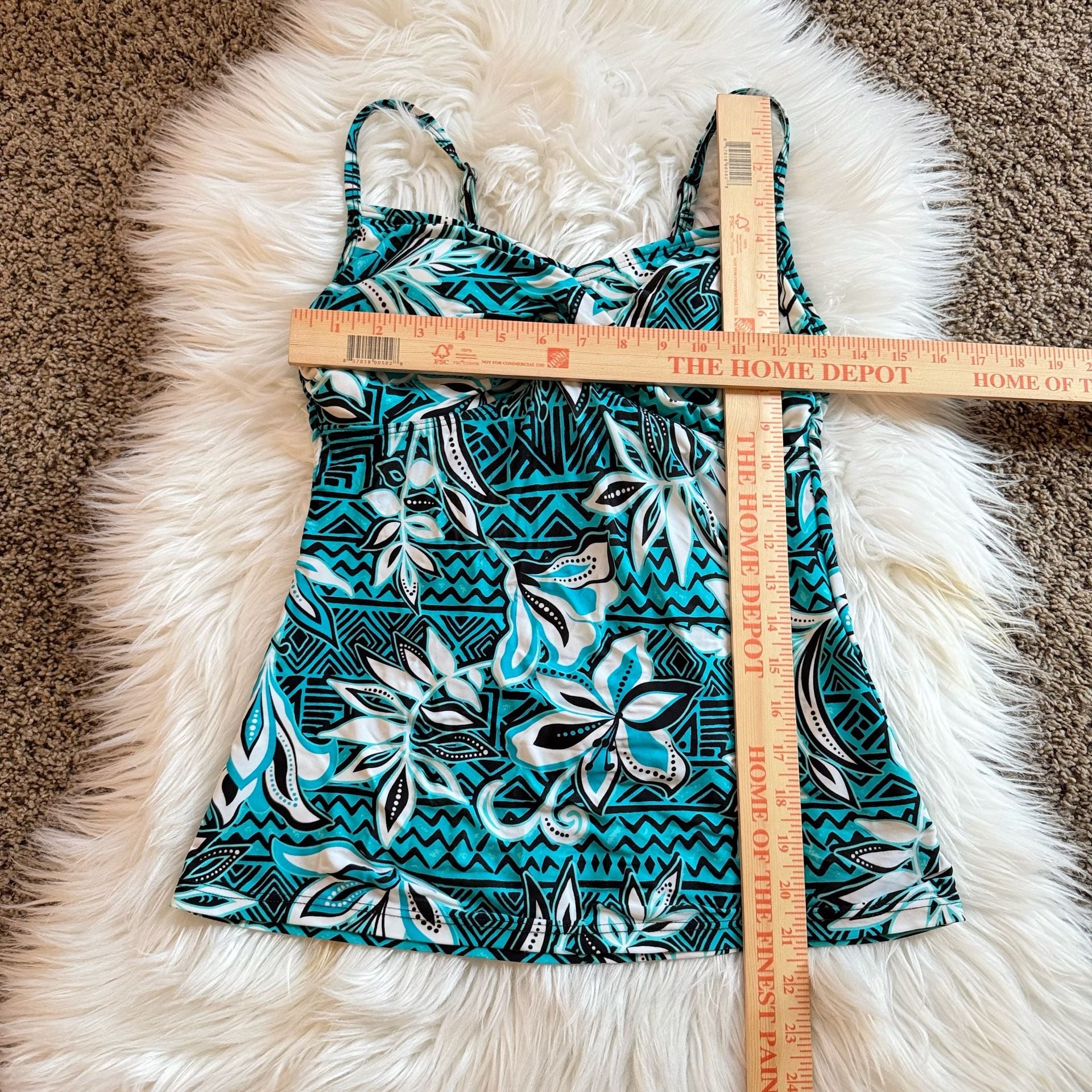 Y2K Floral Pattern Twist-Front Tankini Swim Top 8