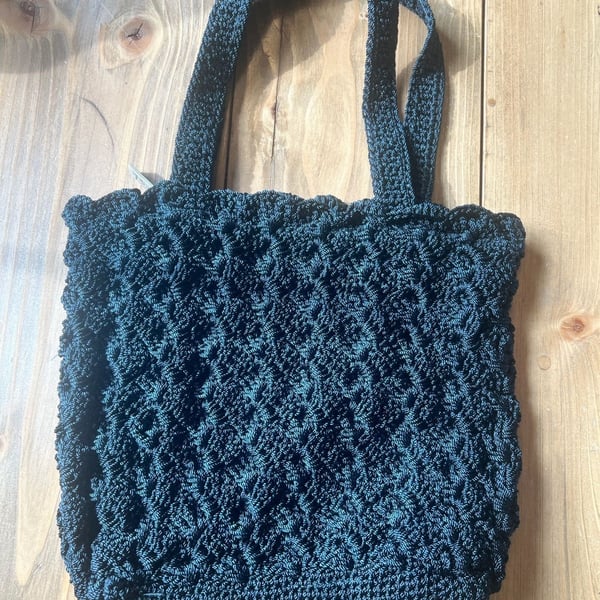 The Sak Crochet Black Tote Handbag