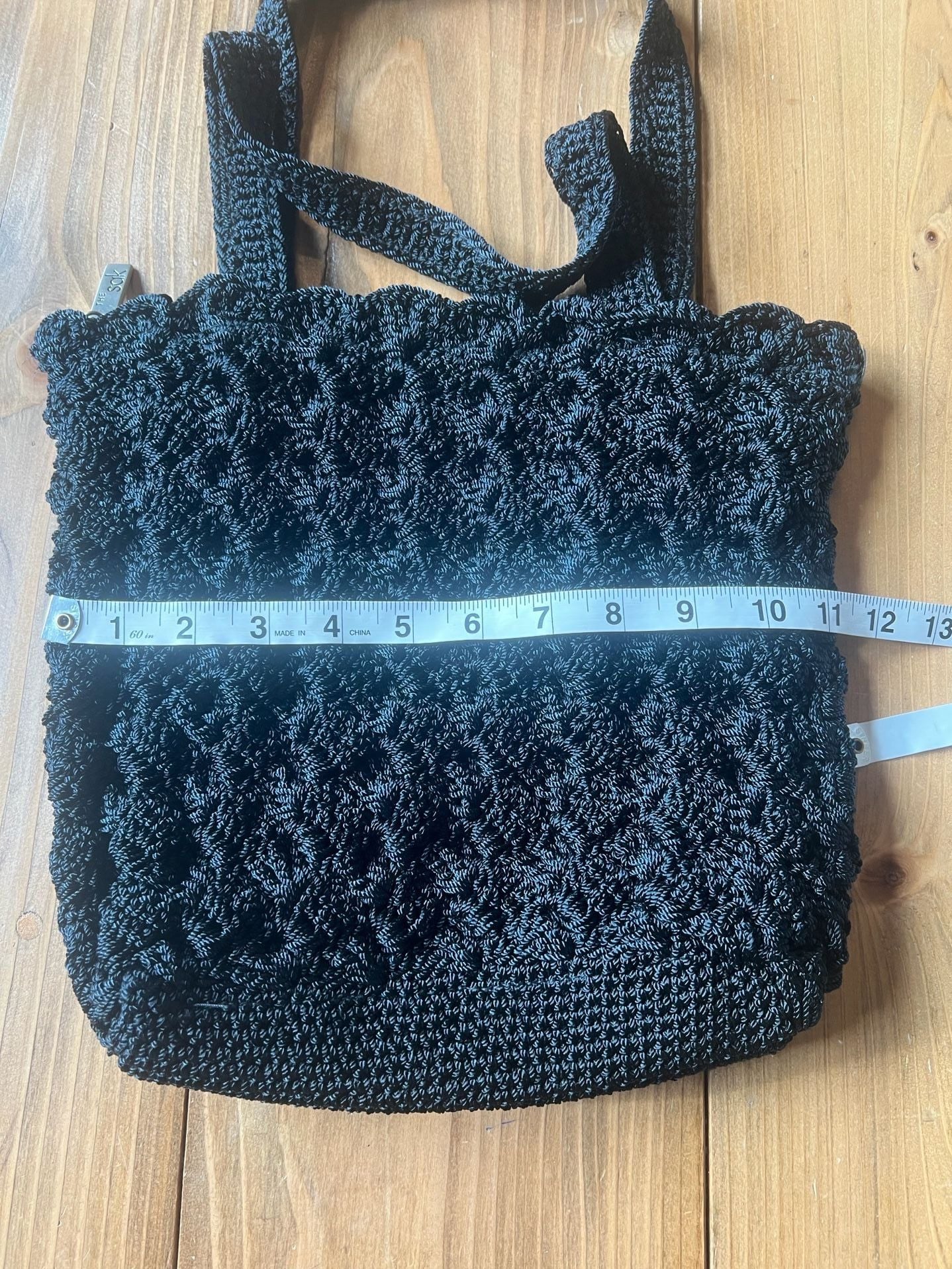 The Sak Crochet Black Tote Handbag 7