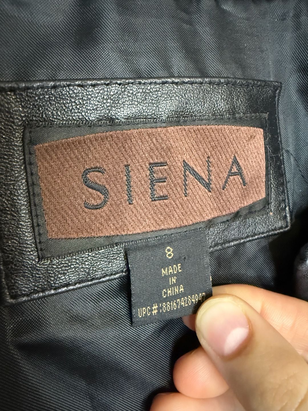 Siena Women's Black Quilted 100% Leather Button-Front Jacket Size 8 5