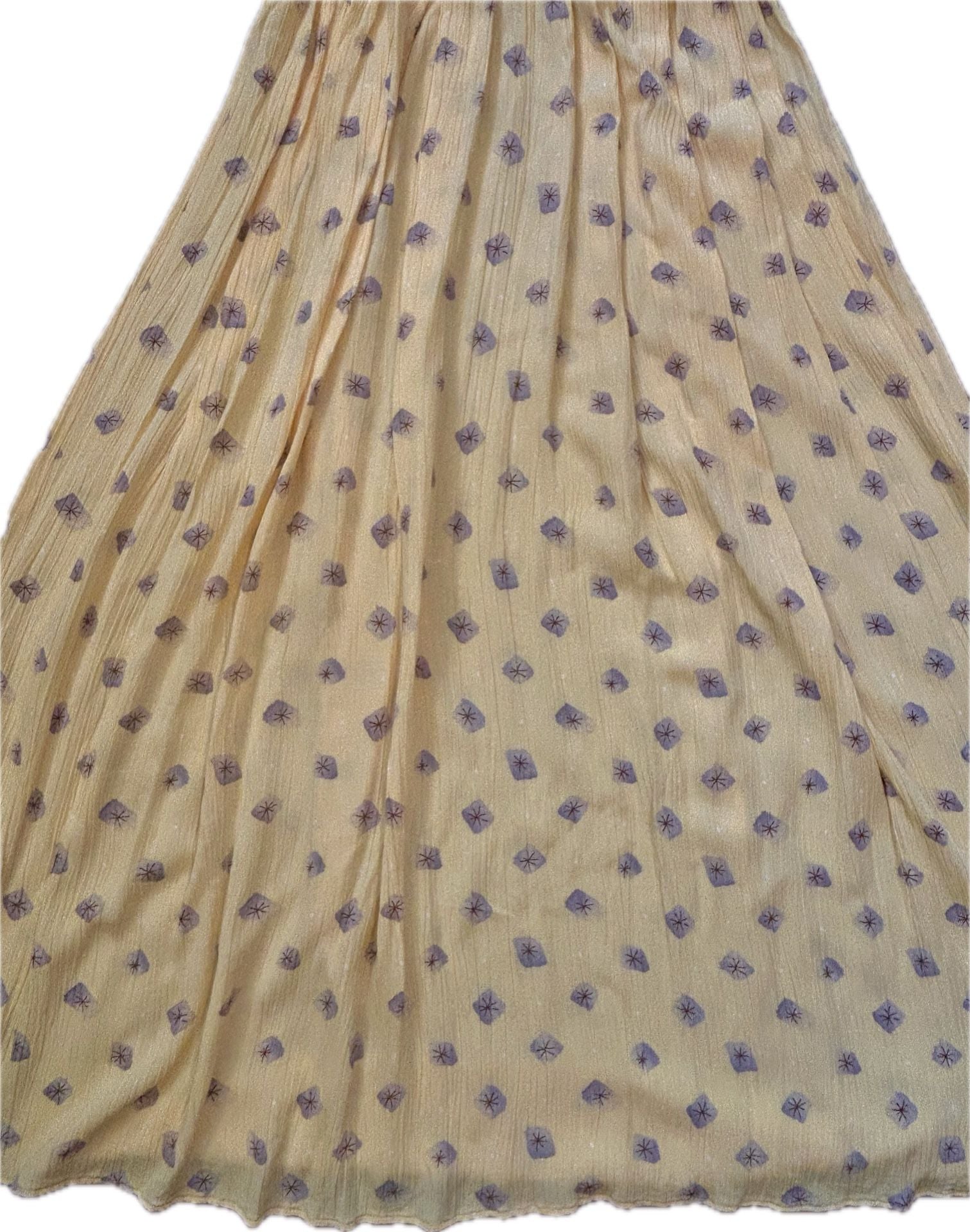 Bianco Vintage 90s Yellow Butter Mom Button-Up Maxi Printed Shirtdress w Belt 3