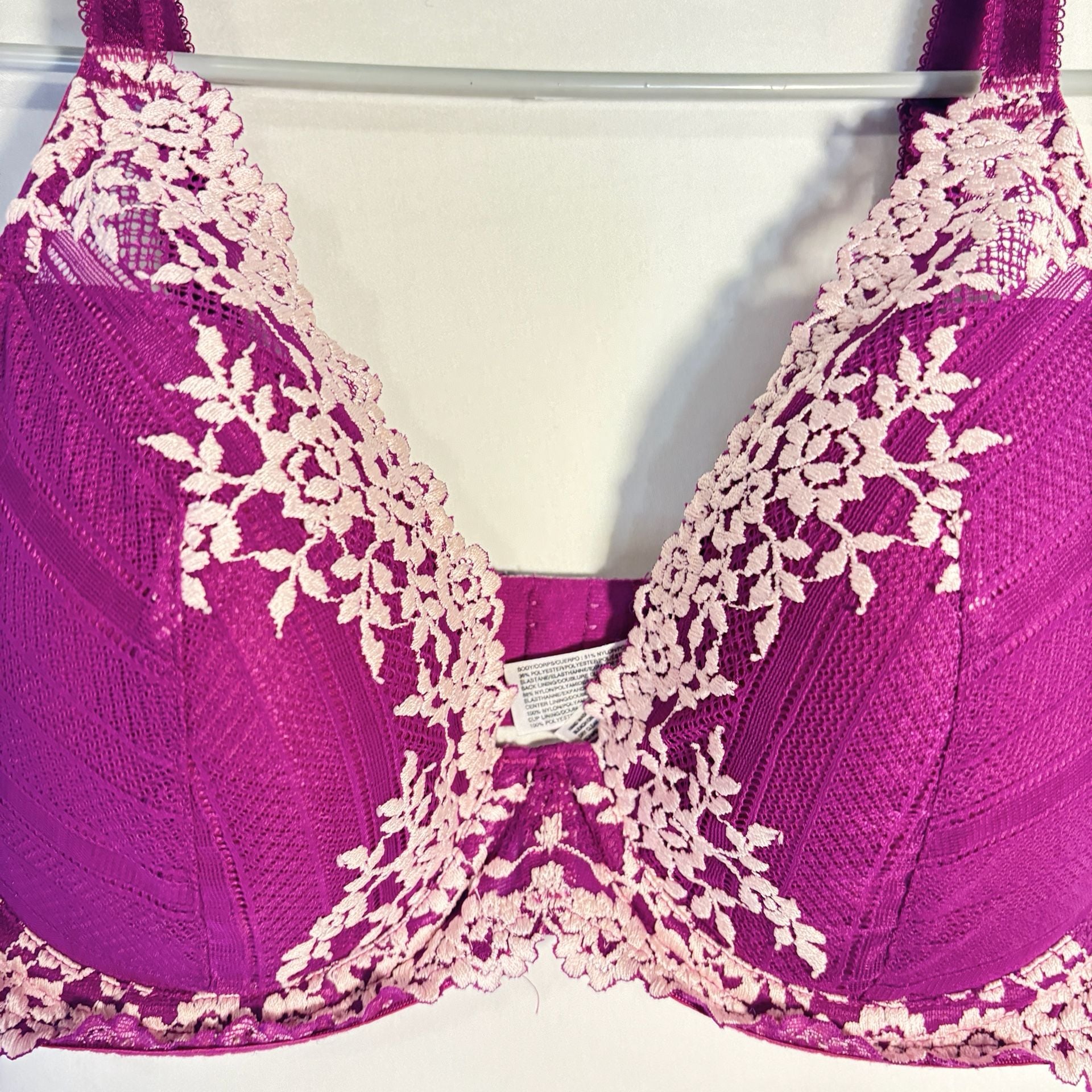 Wacoal Embrace Lace Underwire Contour Bra, Purple/Pink, 32DDD 2