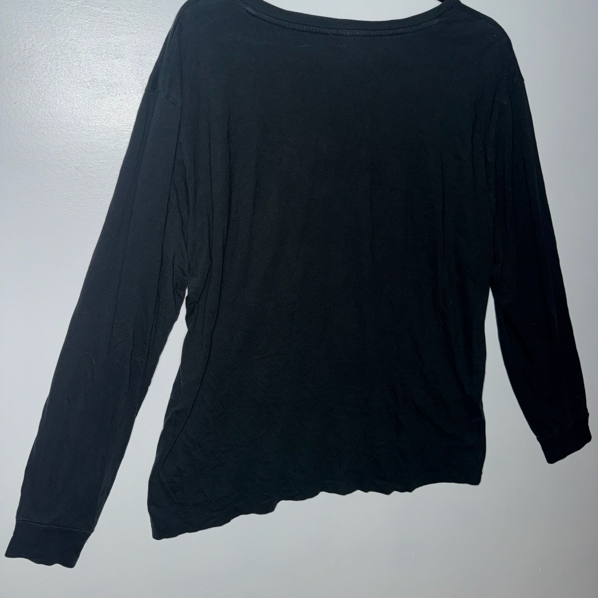 Polo Ralph Lauren Men's Black Long Sleeve V-Neck T-Shirt with Red Pony Logo 9