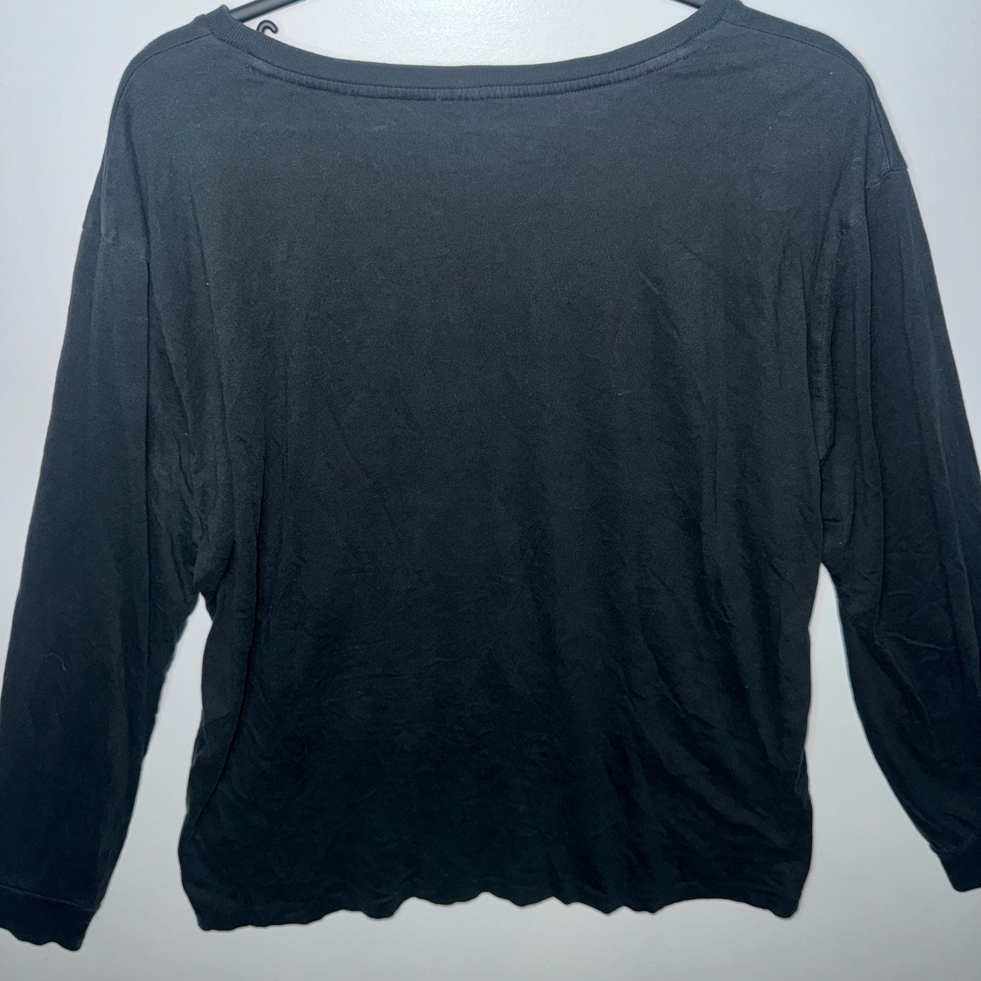 Polo Ralph Lauren Men's Black Long Sleeve V-Neck T-Shirt with Red Pony Logo 10