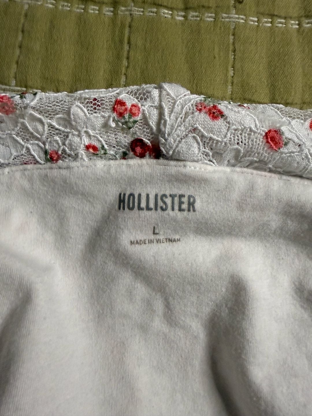 Hollister All-Over Floral Lace Off-the-Shoulder Long Sleeve Top 2