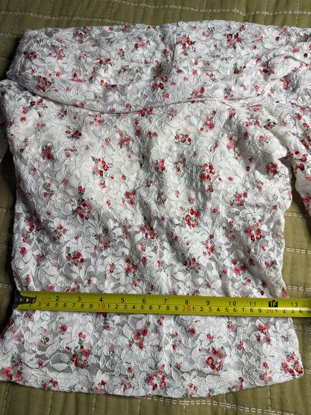 Hollister All-Over Floral Lace Off-the-Shoulder Long Sleeve Top 3