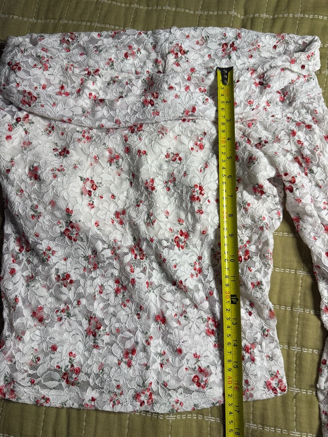 Hollister All-Over Floral Lace Off-the-Shoulder Long Sleeve Top 4