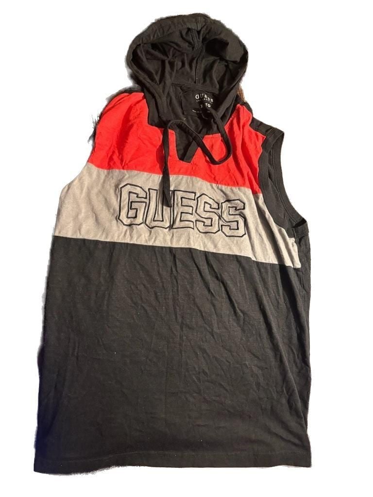 GUESS Los Angeles Men's Sleeveless Colorblock Logo Hooded Tank Top 2