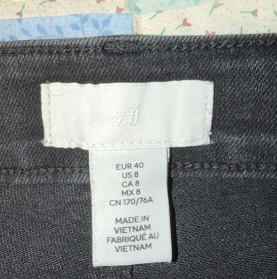 H&M Black Denim High Rise Raw Hem Shorts 3