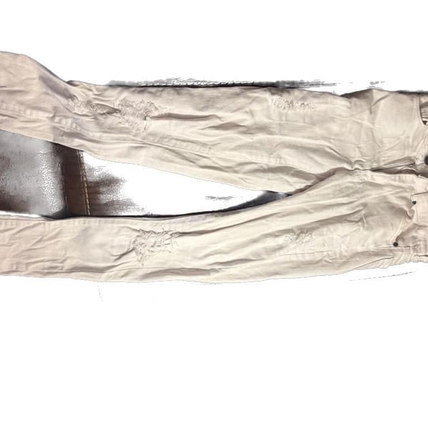 ENCRYPTED White Distressed Slim Fit Denim Jeans