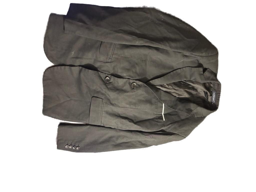 AOWOFS Men's Two-Piece Black Suit Jacket and Trousers Set 1