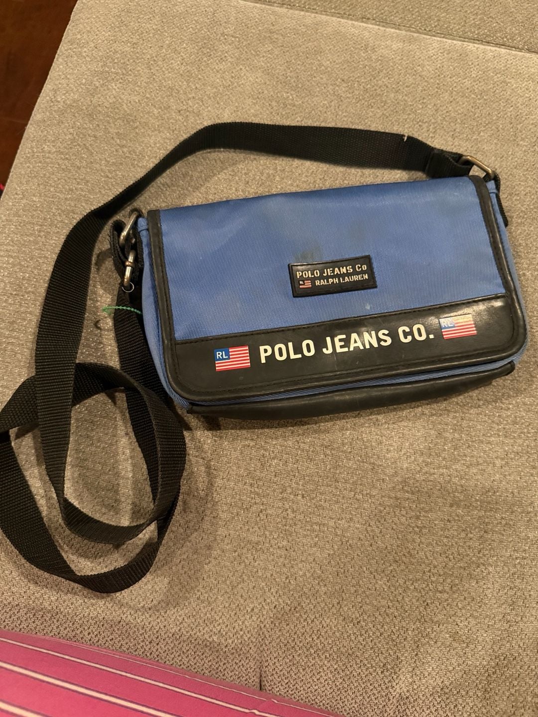 Vintage 90s Polo Jeans Co. Ralph Lauren Blue/Black Nylon Crossbody Bag 3