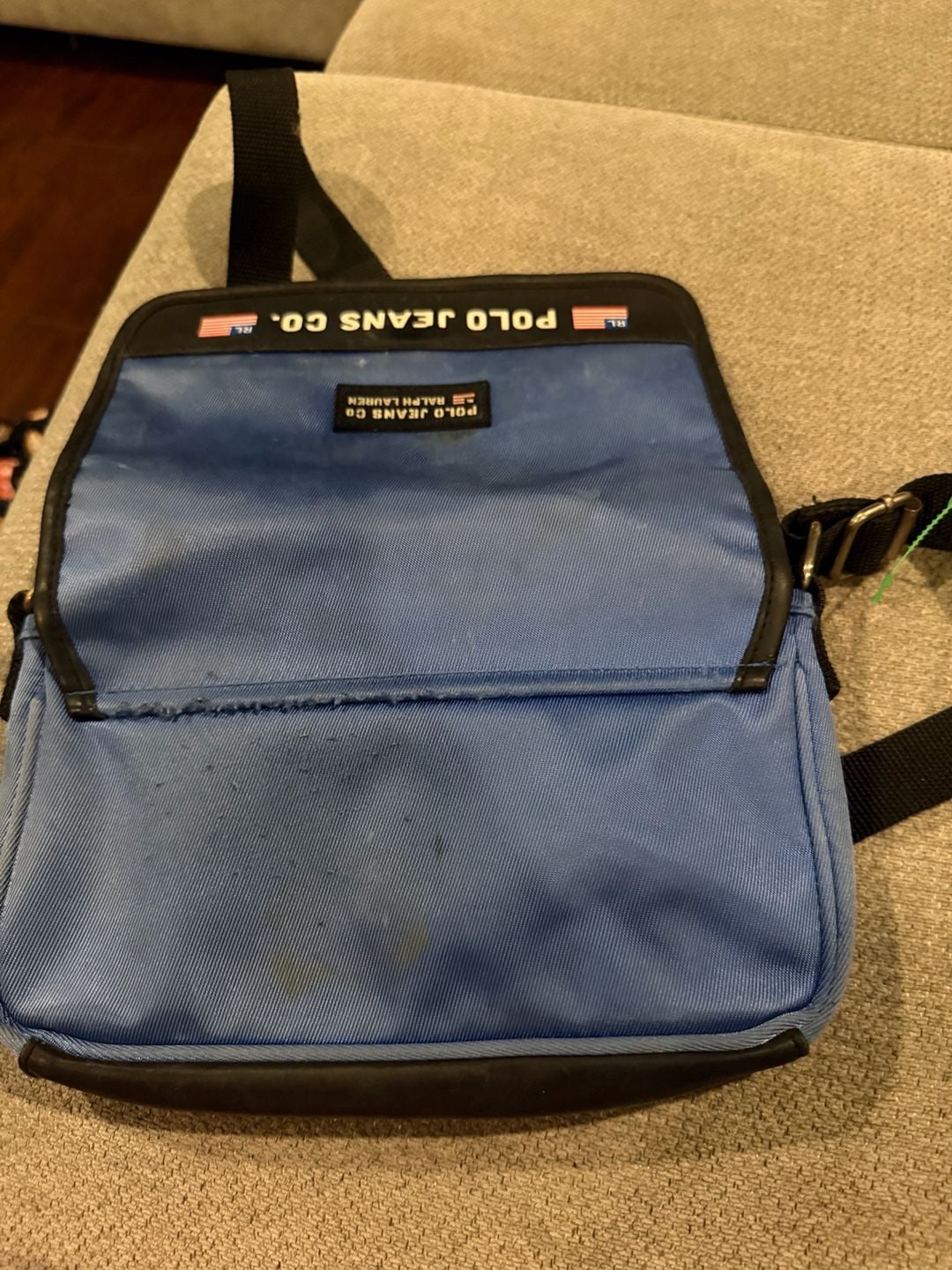 Vintage 90s Polo Jeans Co. Ralph Lauren Blue/Black Nylon Crossbody Bag 6